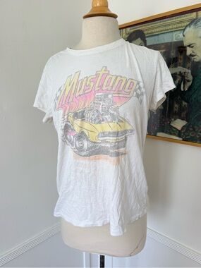 White Mustang Cotton Graphic Tee